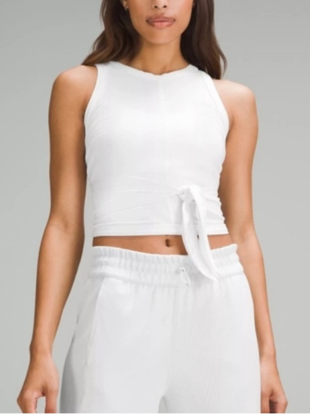 Lululemon Sz 6 It’s A Tie Tank In White EUC